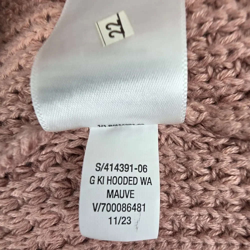 OLD NAVY BABY GIRL’S MAUVE KNIT HOODED CARDIGAN SWEATER SIZE 3–6 MONTHS